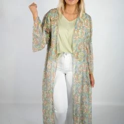Peach Love New Arrivals Floral Print Kimono