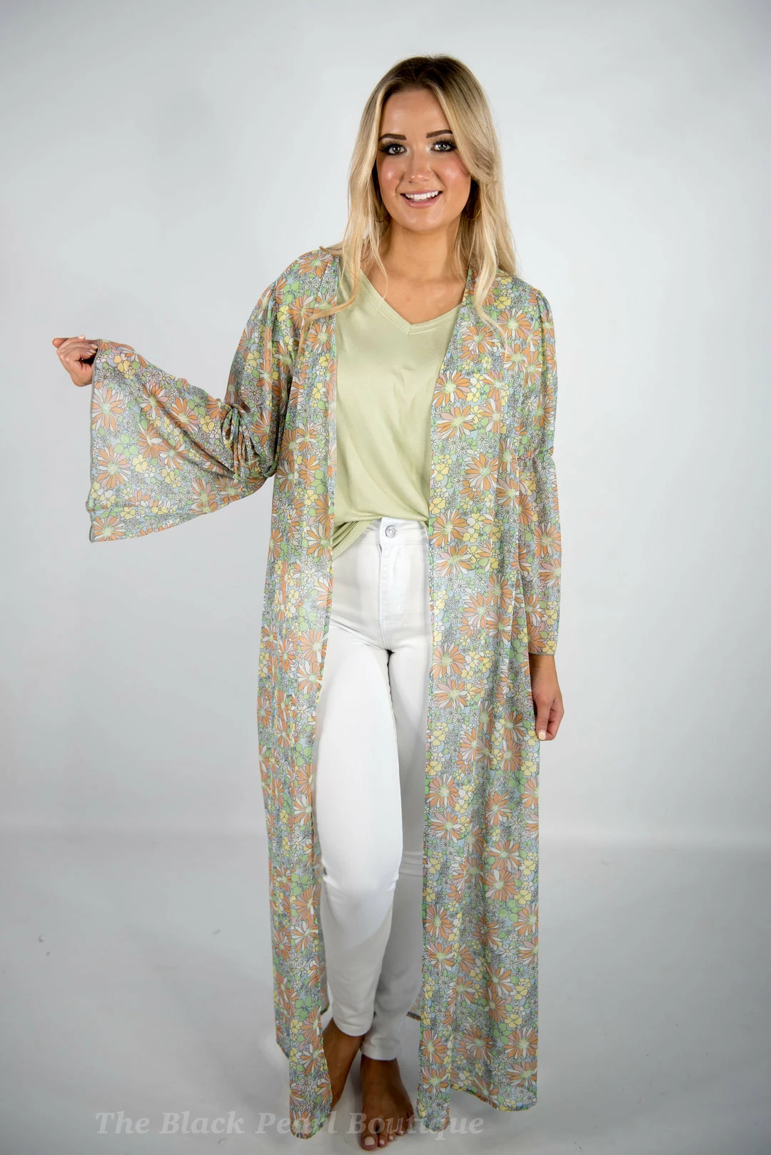 Peach Love New Arrivals Floral Print Kimono 4 Peach Love New Arrivals Floral Print Kimono