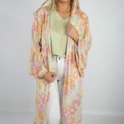 Peach Love Sky Blue Floral Kimono 7 Peach Love Sky Blue Floral Kimono
