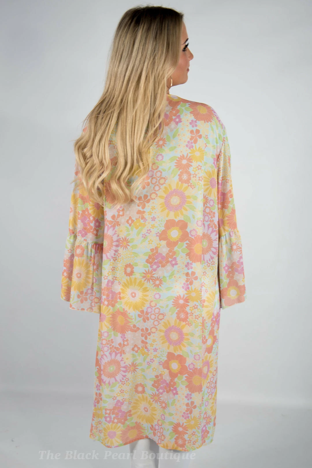 Peach Love Sky Blue Floral Kimono 4 Peach Love Sky Blue Floral Kimono