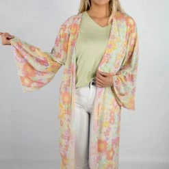Peach Love Sky Blue Floral Kimono 9 Peach Love Sky Blue Floral Kimono
