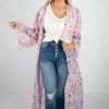 Peach Love New Arrivals Lavender Floral Duster