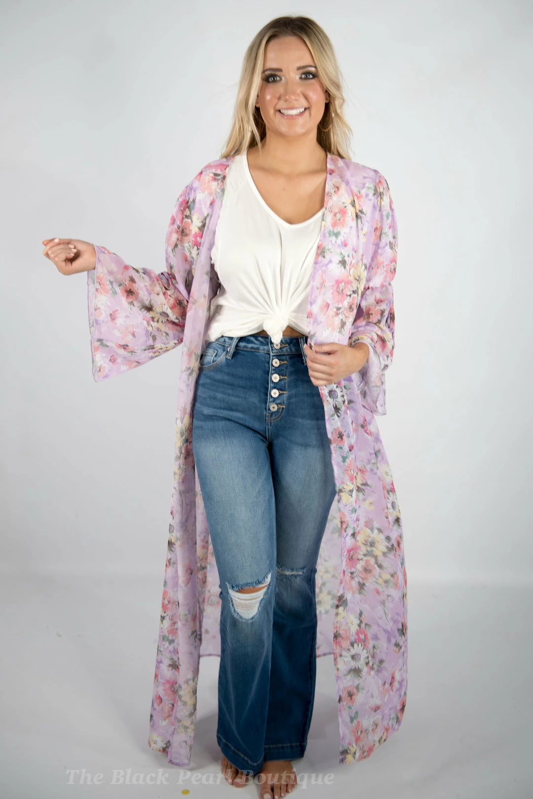 Peach Love New Arrivals Lavender Floral Duster 1 Peach Love New Arrivals Lavender Floral Duster