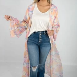 Peach Love Light Coral Floral Duster New Arrivals 9 Peach Love Light Coral Floral Duster New Arrivals