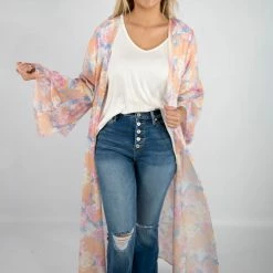 Peach Love Light Coral Floral Duster New Arrivals 10 Peach Love Light Coral Floral Duster New Arrivals