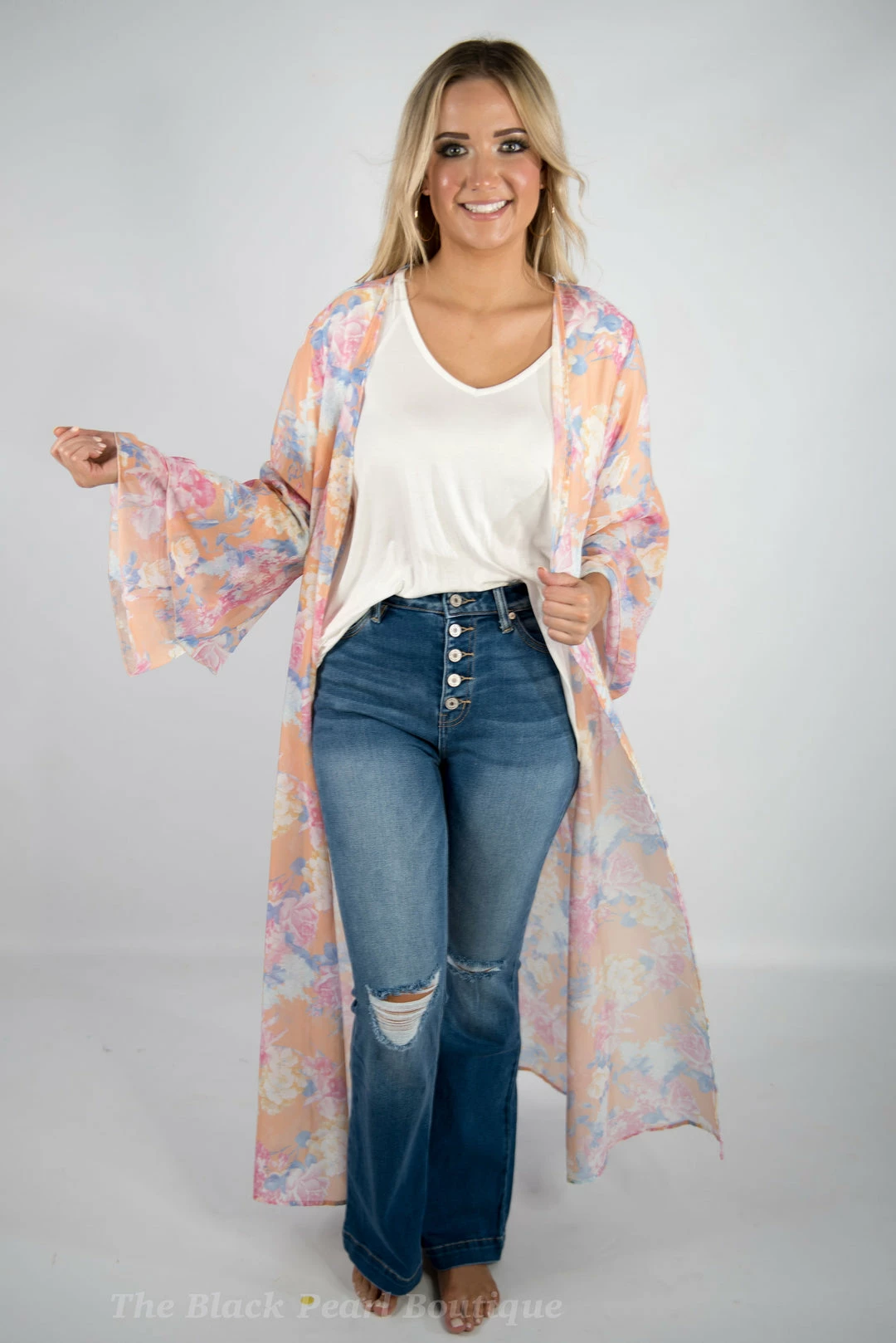 Peach Love Light Coral Floral Duster New Arrivals 4 Peach Love Light Coral Floral Duster New Arrivals