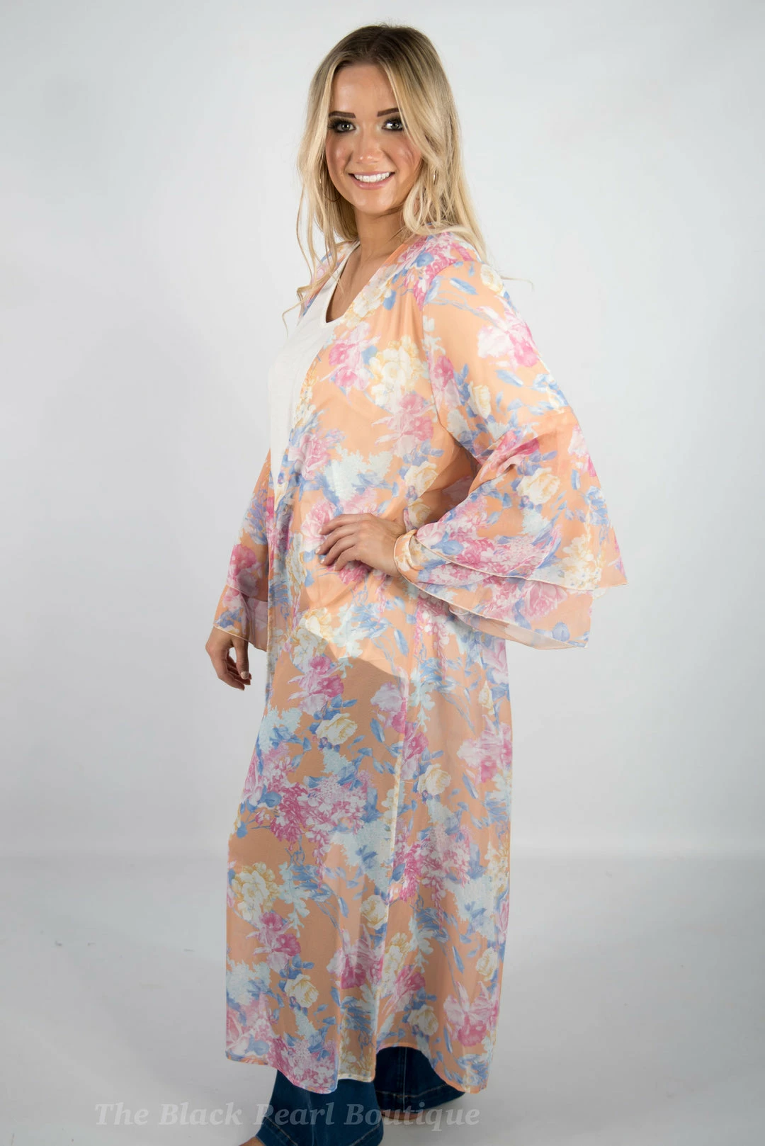 Peach Love Light Coral Floral Duster New Arrivals 6 Peach Love Light Coral Floral Duster New Arrivals