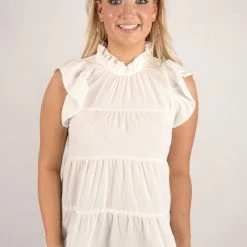 Entro White Ruffle Sleeve Top New Arrivals 8 Entro White Ruffle Sleeve Top New Arrivals