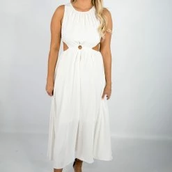 Entro New Arrivals White Midi Dress