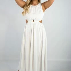 Entro New Arrivals White Midi Dress