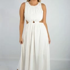 Entro New Arrivals White Midi Dress