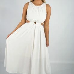Entro New Arrivals White Midi Dress