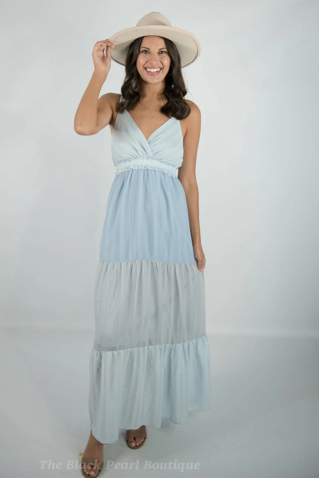 Peach Love Blue Color Block Maxi Dress New Arrivals 2 Peach Love Blue Color Block Maxi Dress New Arrivals