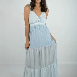 Peach Love Blue Color Block Maxi Dress New Arrivals 14 Peach Love Blue Color Block Maxi Dress New Arrivals