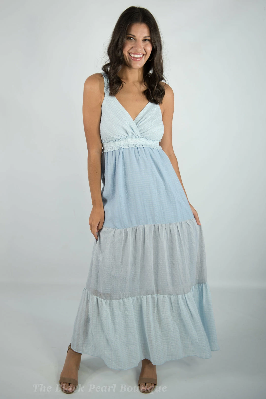 Peach Love Blue Color Block Maxi Dress New Arrivals 1 Peach Love Blue Color Block Maxi Dress New Arrivals