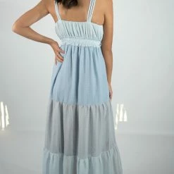 Peach Love Blue Color Block Maxi Dress New Arrivals 18 Peach Love Blue Color Block Maxi Dress New Arrivals