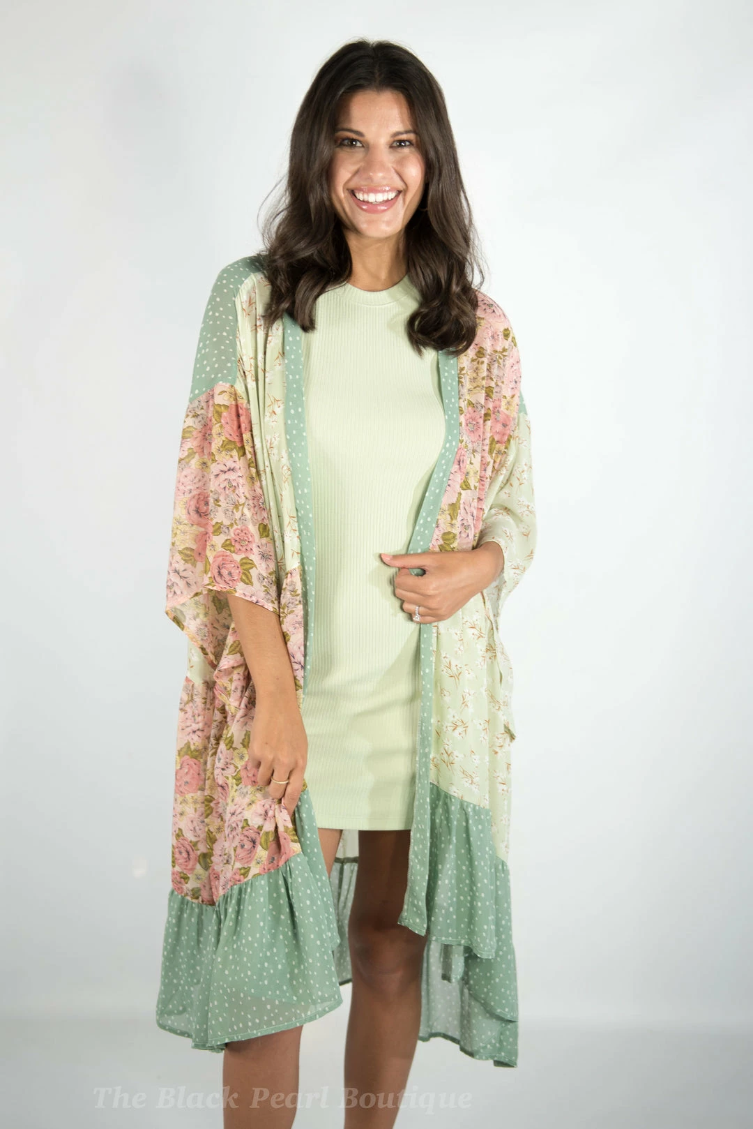 Gigio High Low Mixed Print Kimono 2 Gigio High Low Mixed Print Kimono