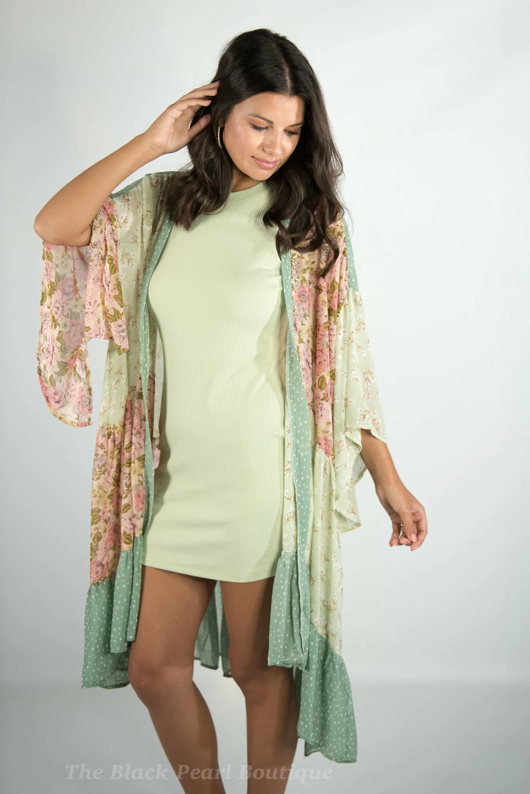 Gigio High Low Mixed Print Kimono 4 Gigio High Low Mixed Print Kimono