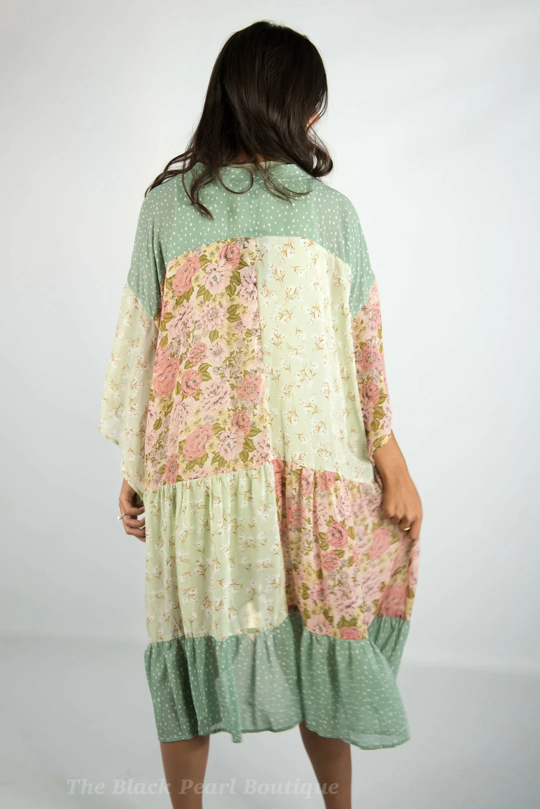 Gigio High Low Mixed Print Kimono 5 Gigio High Low Mixed Print Kimono