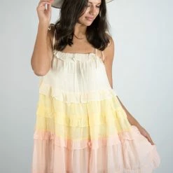 Peach Love Taupe/Yellow/Pink Ruffled Dress New Arrivals 8 Peach Love Taupe/Yellow/Pink Ruffled Dress New Arrivals