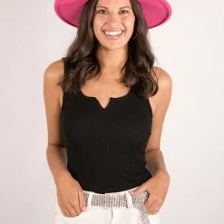 Very J Black Ribbed Bodysuit