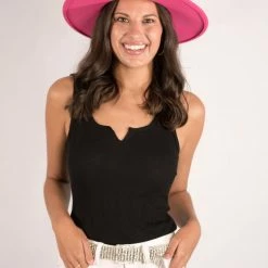 Very J Black Ribbed Bodysuit