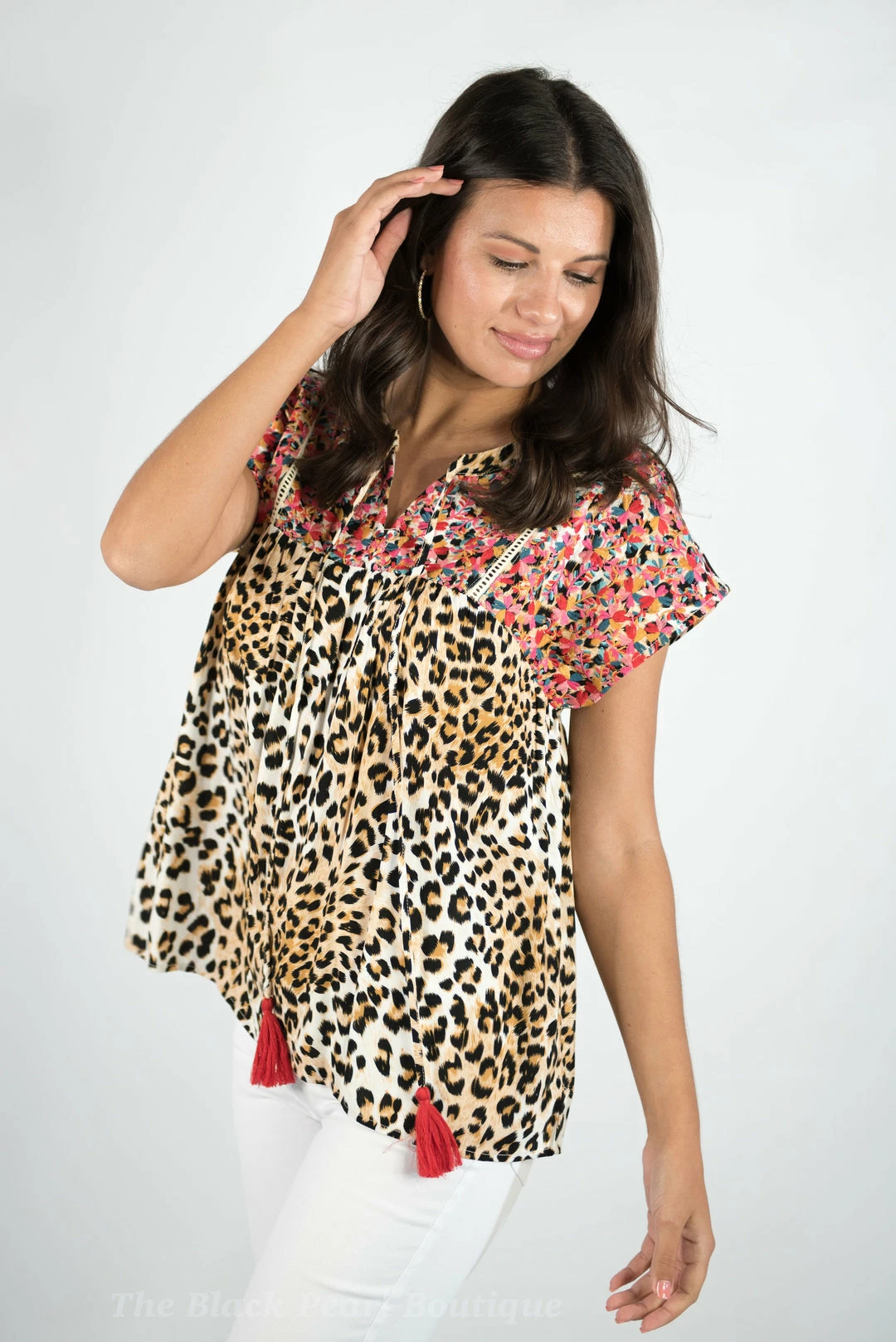 Andree By Unit Leopard Embroidered Babydoll Top New Arrivals 2 Andree By Unit Leopard Embroidered Babydoll Top New Arrivals