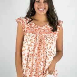 Andree By Unit New Arrivals Embroidered Babydoll Top