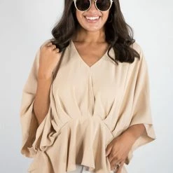 Andree By Unit New Arrivals Taupe V Neck Top 17 Andree By Unit New Arrivals Taupe V Neck Top