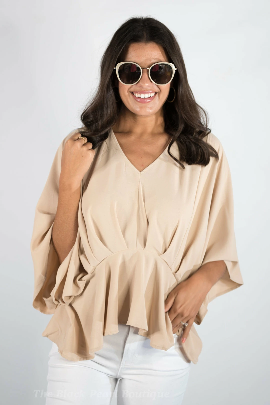 Andree By Unit New Arrivals Taupe V Neck Top 8 Andree By Unit New Arrivals Taupe V Neck Top