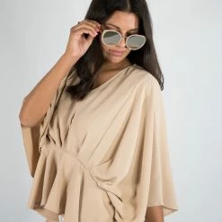 Andree By Unit New Arrivals Taupe V Neck Top 19 Andree By Unit New Arrivals Taupe V Neck Top