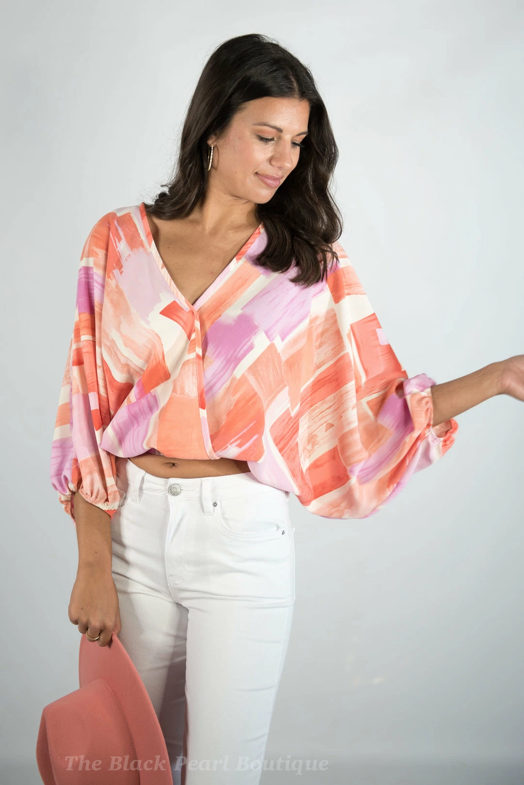 Entro New Arrivals Printed V Neck Top 1 Entro New Arrivals Printed V Neck Top