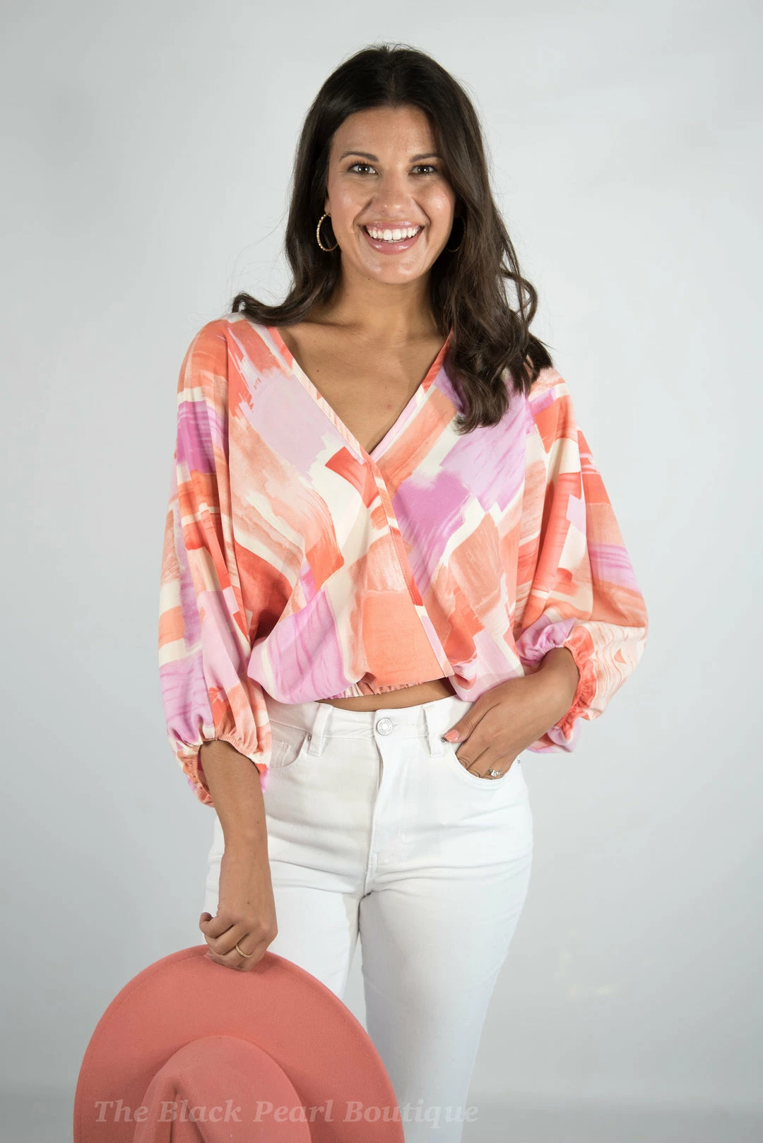 Entro New Arrivals Printed V Neck Top 2 Entro New Arrivals Printed V Neck Top