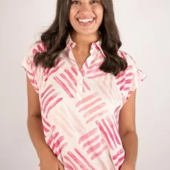 Andree By Unit New Arrivals Button Up Printed Top