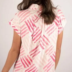 Andree By Unit New Arrivals Button Up Printed Top