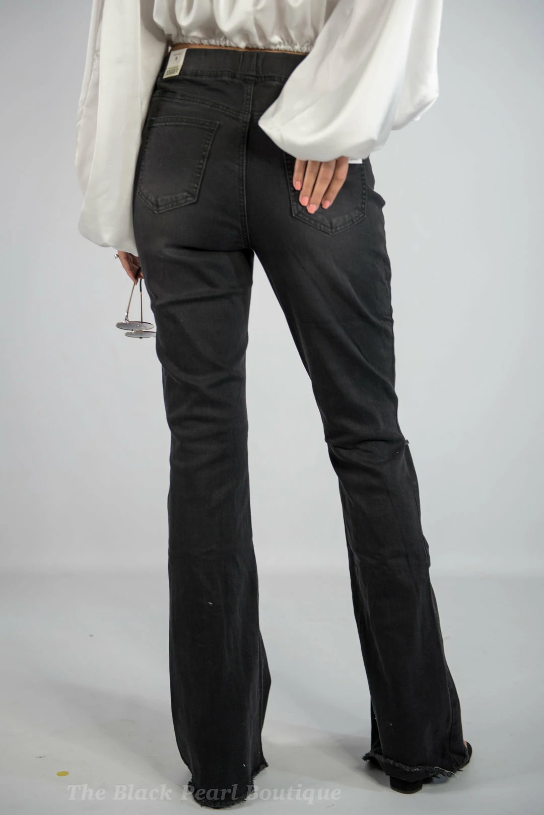 YMI High Rise Black Flare Jogger Pants 4 YMI High Rise Black Flare Jogger Pants