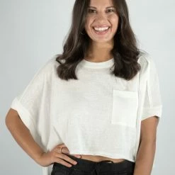 Very J White Crop Top New Arrivals