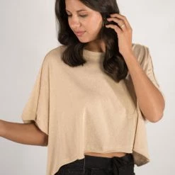 Very J Taupe Crop Top New Arrivals