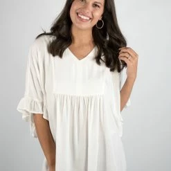 Andree By Unit Ivory Ruffle Sleeve Top New Arrivals