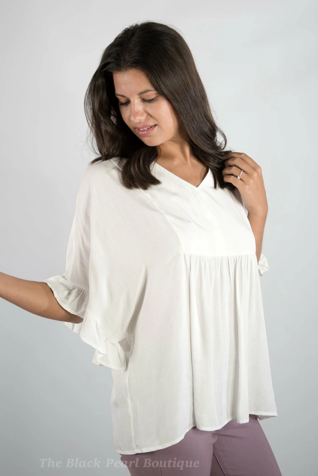 Andree By Unit Ivory Ruffle Sleeve Top New Arrivals 4 Andree By Unit Ivory Ruffle Sleeve Top New Arrivals