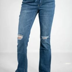 YMI High Rise Denim Flare Jogger Pants 8 YMI High Rise Denim Flare Jogger Pants