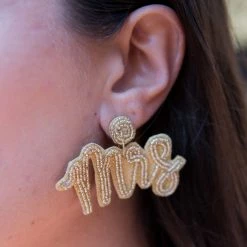 Golden Stella MRS Gold Beaded Earrings