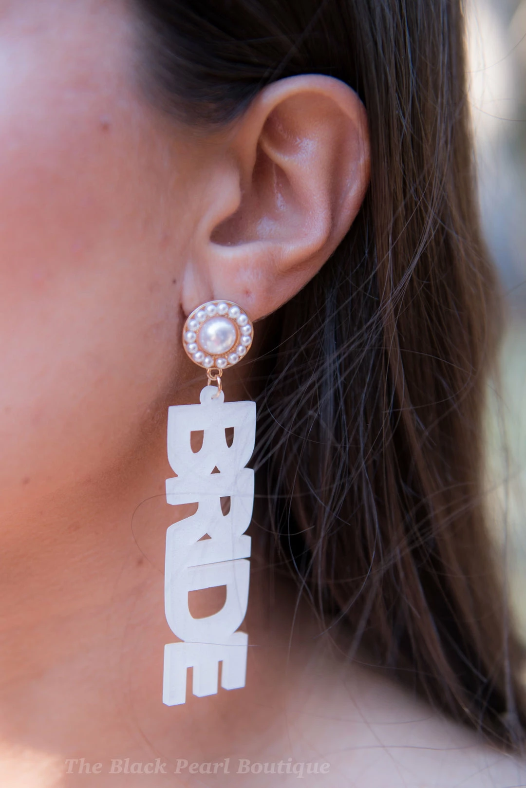 Golden Stella New Arrivals Bride White Glitter Acrylic Earrings 2 Golden Stella New Arrivals Bride White Glitter Acrylic Earrings