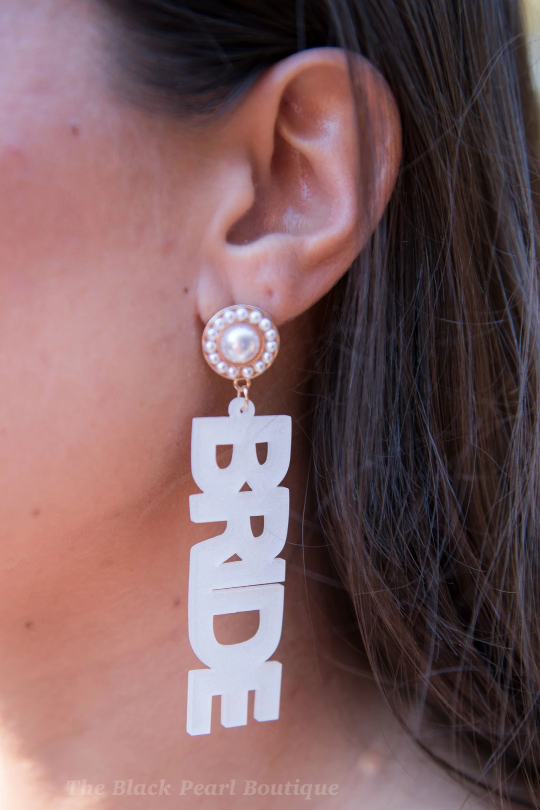 Golden Stella New Arrivals Bride White Glitter Acrylic Earrings 1 Golden Stella New Arrivals Bride White Glitter Acrylic Earrings