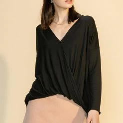 Hyfve Black Surplice Long Sleeve