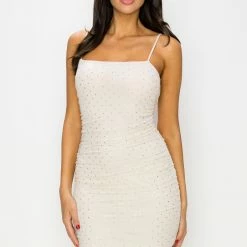 Irishbasic New Arrivals Champagne Rhinestone Dress