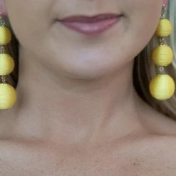 Caroline Hill Yellow Ball Dangle Earrings Accessories