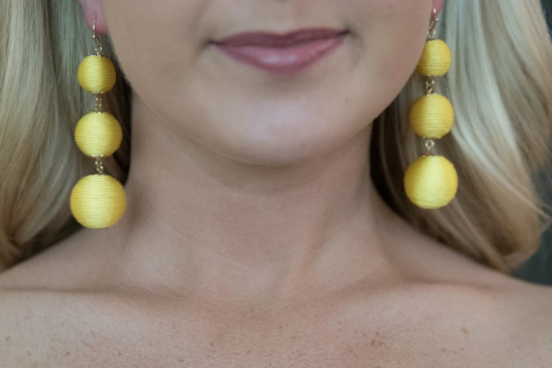 Caroline Hill Yellow Ball Dangle Earrings Accessories 2 Caroline Hill Yellow Ball Dangle Earrings Accessories