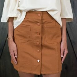 Very J Final Sale Camel Skirt