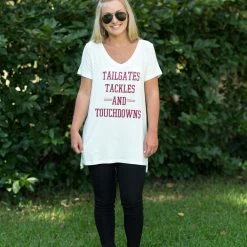 Timing Game Day! White/Burgundy Game Day Tee 7 Timing Game Day! White/Burgundy Game Day Tee